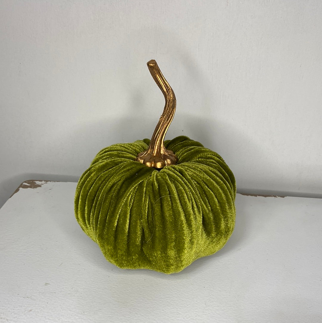 6” Green Velvet Pumpkin