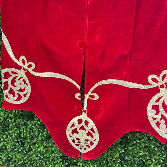 64” Red Velvet Ornament Tree Skirt