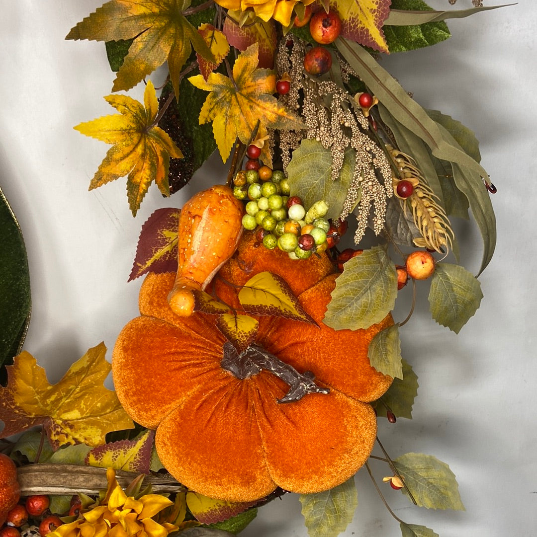 30” Fall Pumpkin Wreath
