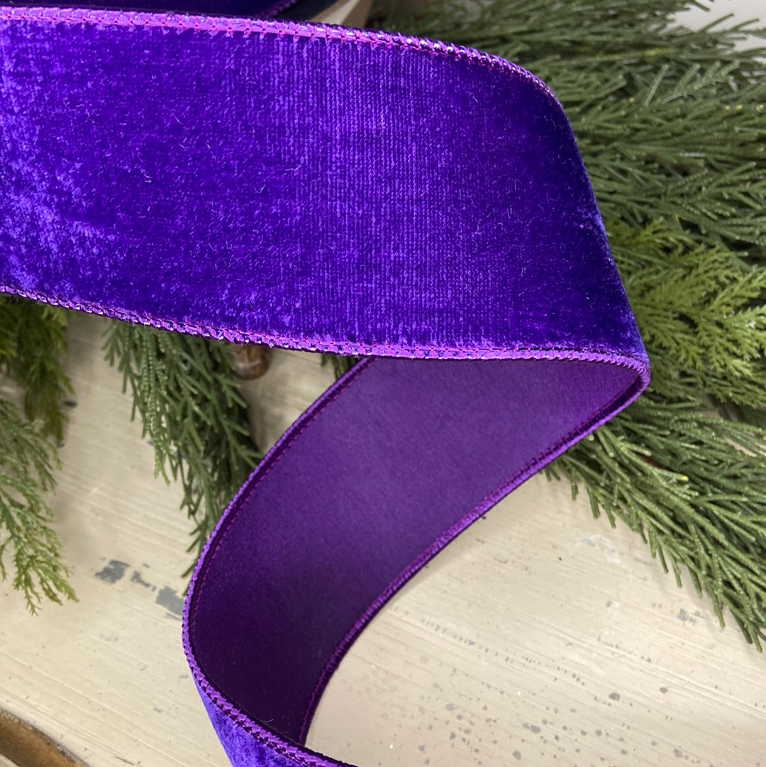 2.5” x 10yds Purple Velvet Ribbon