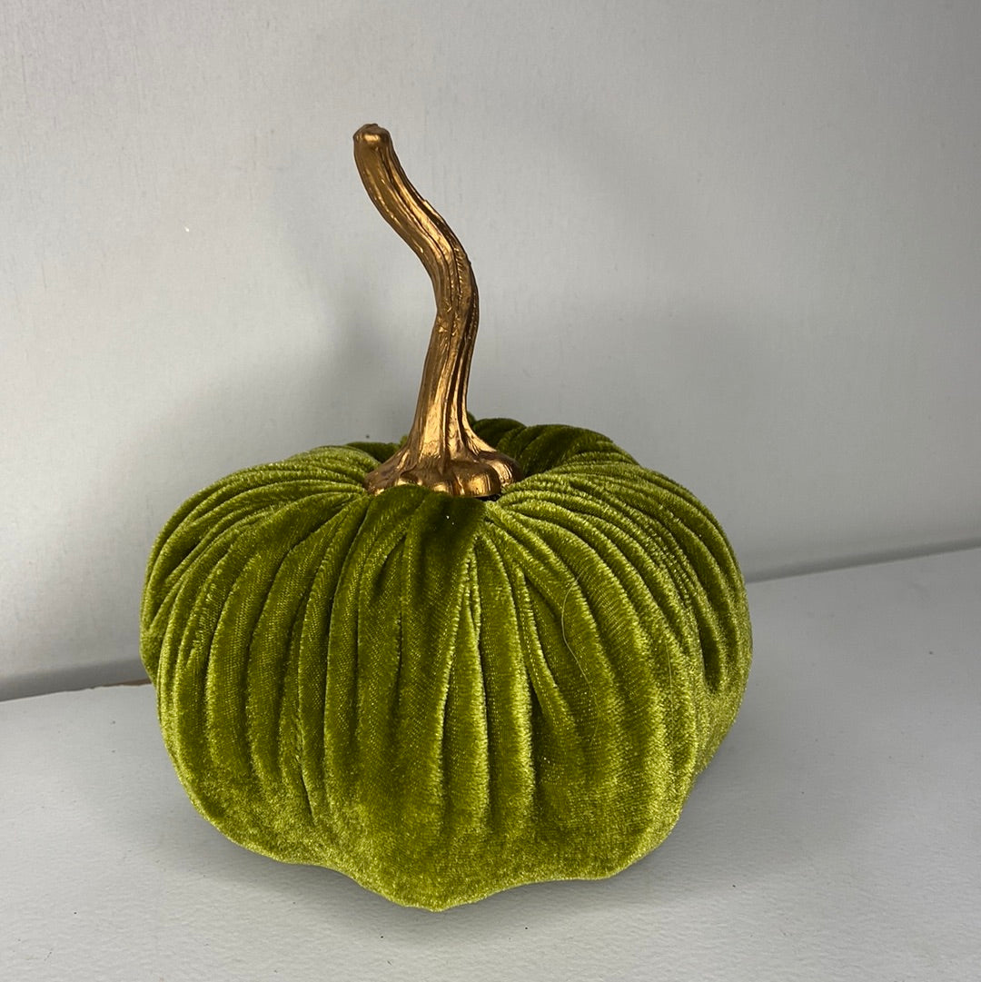 6” Green Velvet Pumpkin