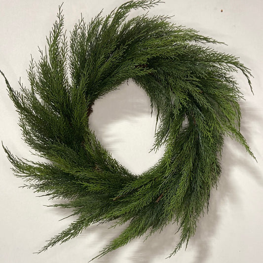 28” Faux Cedar Wreath