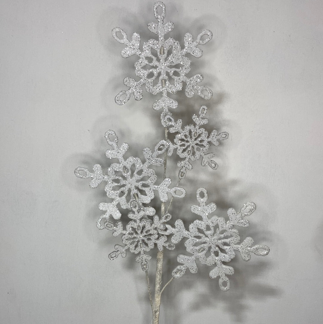 28” Glittered Snowflake Spray