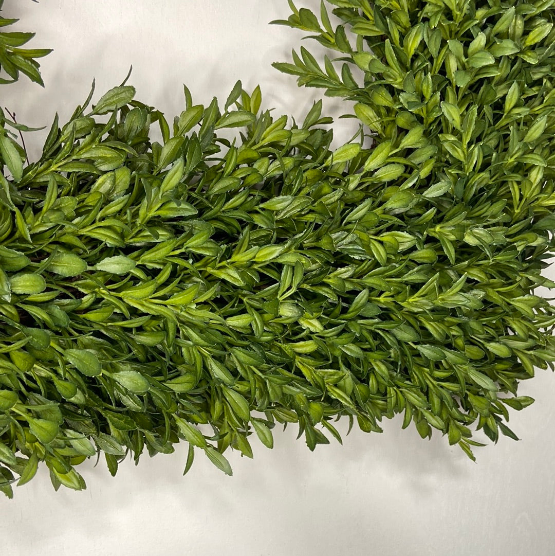 18” Square Boxwood Tea Leaf Wreath